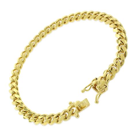 Next Level Jewelry 14k Yellow Gold 7mm Solid Miami Cuban Curb Link