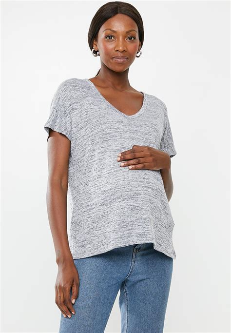 Maternity Karly Short Sleeve Top Grey Twist Cotton On Tops