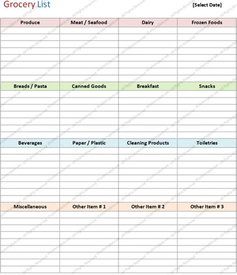 The printable grocery list, shopping list, and grocery checklist templates shown above are all included in the workbook, on different worksheets. Free Blank Grocery List Template - Printable To Do List ...