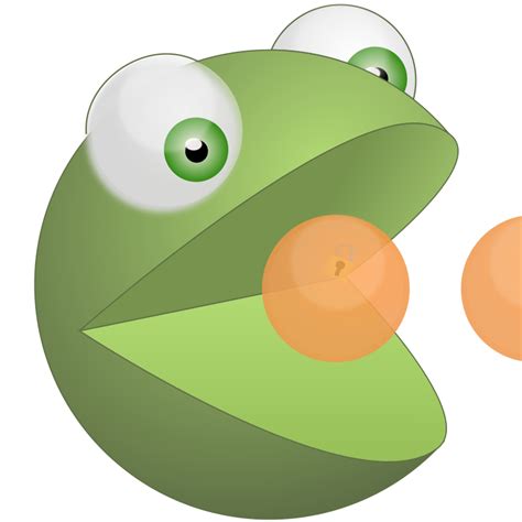 Green 3d Pacman Eating Orange Balls Rugks Avatar Openclipart
