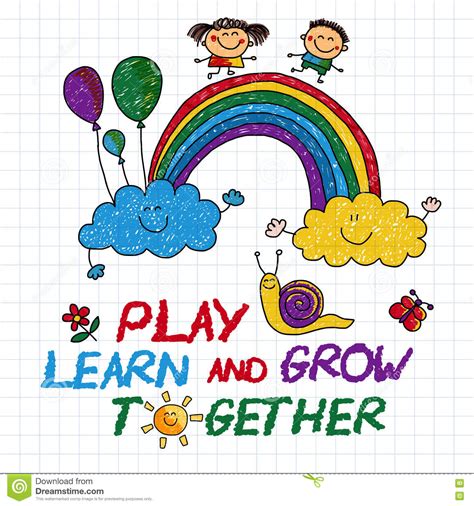 Play Learn And Grow Together Vector Image Stock Vector Illustration