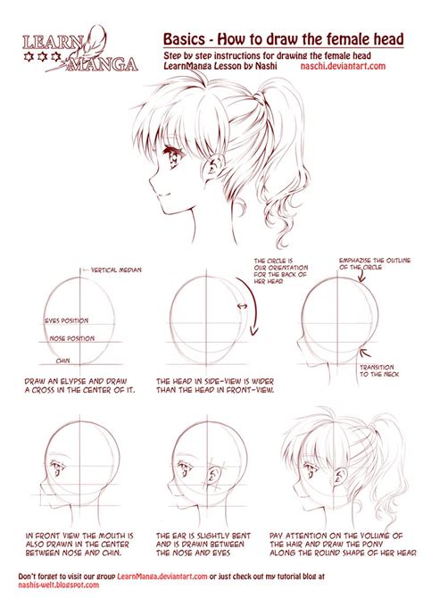 Learn Manga How To Draw The Female Head Side By Naschi