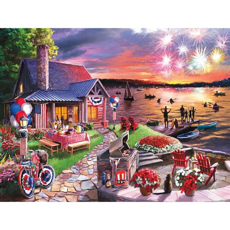 On The Lake On The Fourth 300 Large Piece Jigsaw Puzzle Spilsbury