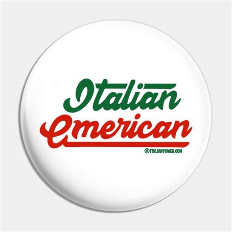 The Italian American Logo On A White Button With Red And Green