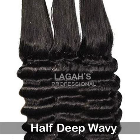 Half Deep Wavy Steam Processed Texture Of Indian Virgin Human Hair Extensions LAGAH EXPORTS