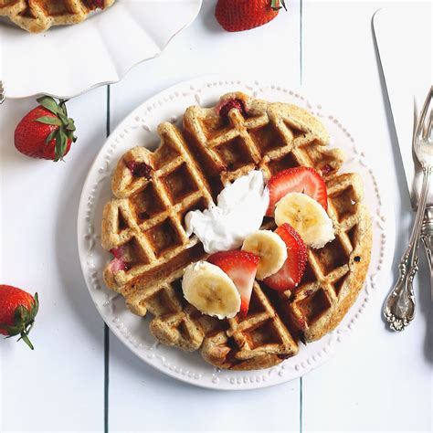 Strawberry Banana Oatmeal Greek Yogurt Waffles Gluten Free Recipe Cart