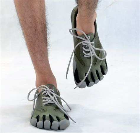 Mens Gray Microfiber Toe Shoes Reduce Beribe Feet Shaped Sports Shoes