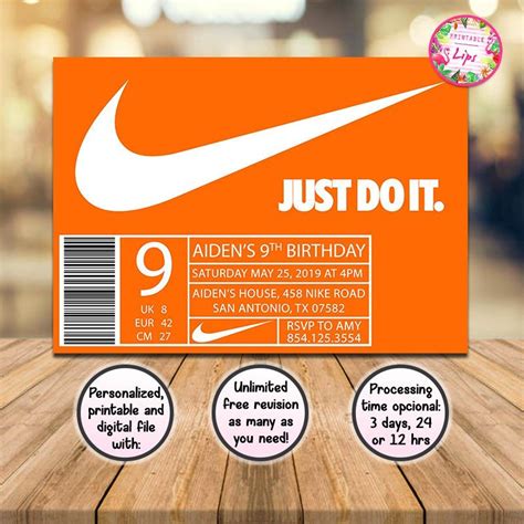 Nike Invitation Nike Shoe Birthday Party Invite Digital | Etsy ...