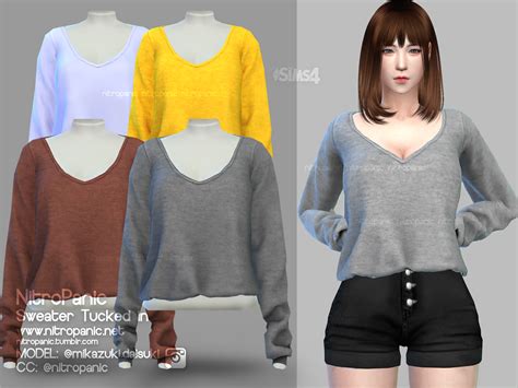 Sweater Tucked In And No X For The Sims 4