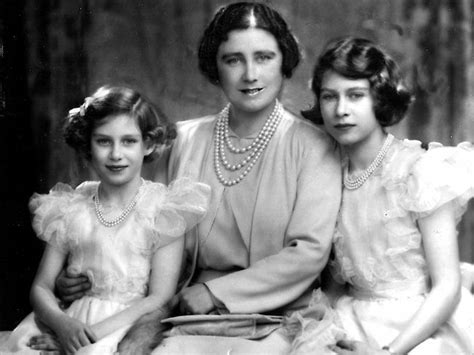 The Queen Mother Elizabeth With Daughters Princess Elizabeth Right