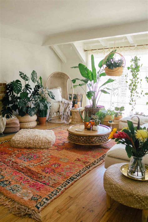 Bohemian Living Room With Rug Arthatravel Com
