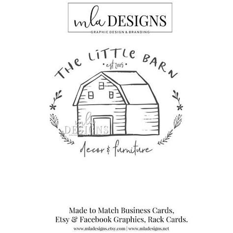 Farmhouse Logo Barn Logo Rustic Logo Simple Logo Custom Farm Logo