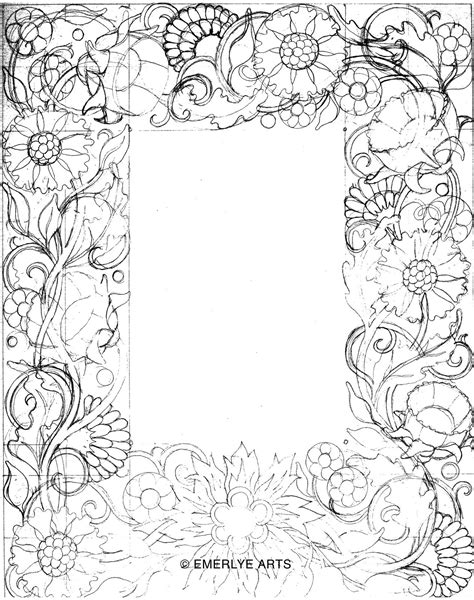Simple Flower Designs For Pencil Drawing Borders Simple Line Drawing