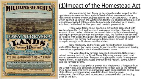 Ppt 1impact Of The Homestead Act Powerpoint Presentation Free