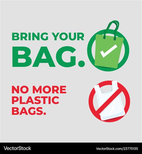 Bring Your Bag No More Plastic Bags Royalty Free Vector