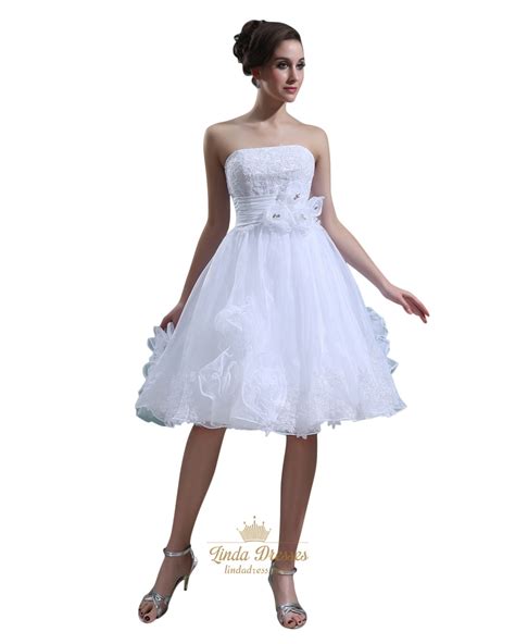 Get the best deals on wedding dresses knee length and save up to 70% off at poshmark now! White Applique Knee Length Wedding Dress With Floral ...