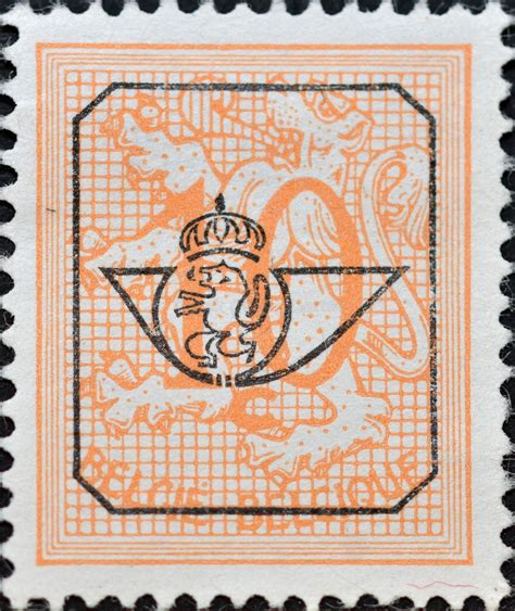Belgium Heraldic Lion Posthorn precancel België