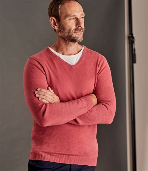 Sunset Mens Cashmere And Merino V Neck Knitted Sweater Woolovers Us