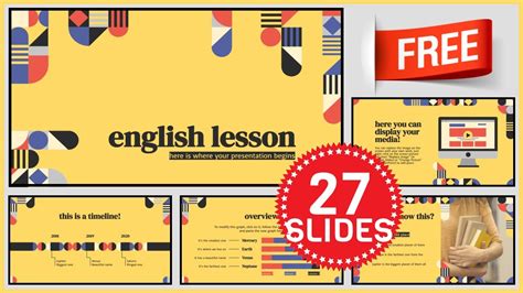 English Lesson Presentation Free Powerpoint Template Youtube
