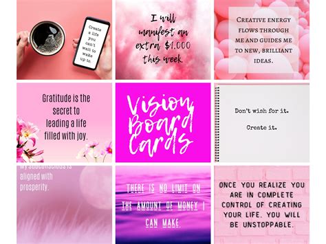 Vision Board Quote Cards X Printable Etsy