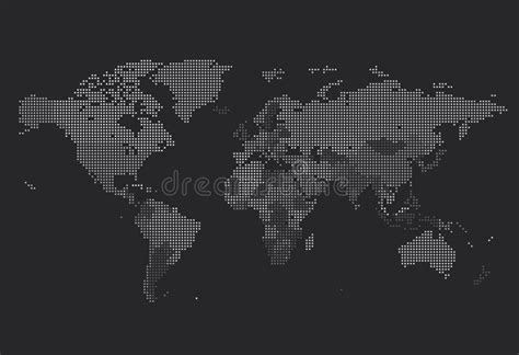 Dotted World Map Of Square Dots Stock Vector Illustration Of Design