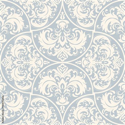 Seamless Damask Pattern In Blue Seamless Victorian Wallpaper Vintage