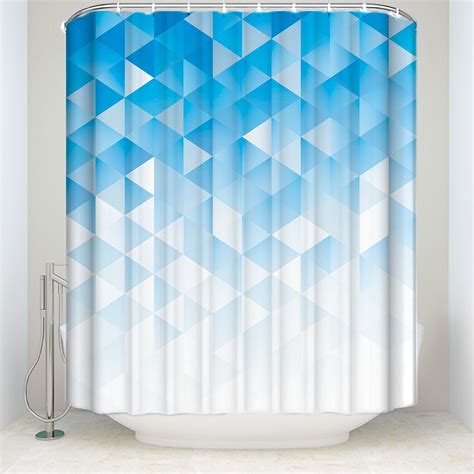 New Arrival Waterproof Geometric Triangles Shower Curtain Polyester