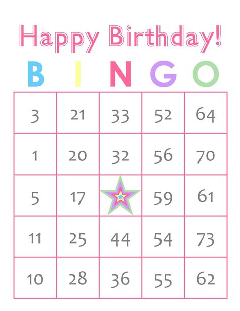 Birthday Bingo Free Printable