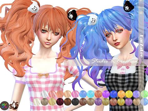 Studio K Creation Animate Hair 56 Junko For Her Sims 4 Hairs In