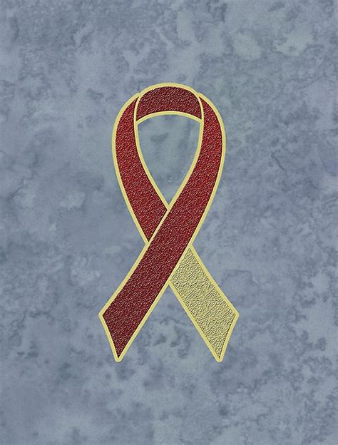 Burgundy And Ivory Ribbon For Head And Neck Cancer