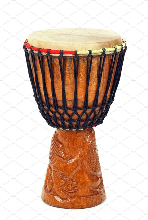 Carved African Djembe Drum Arts And Entertainment Stock Photos
