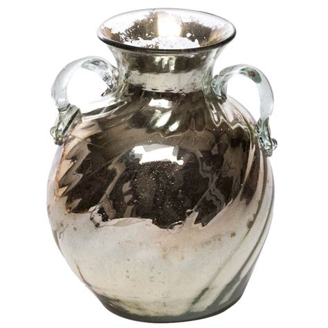 Large Vintage Mercury Glass Vase At 1stdibs