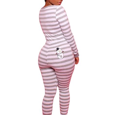 Lisenrain Women One Piece Pajamas Autumn Long Sleeve Pajamas Sleepwear Romper Jumpsuit Set