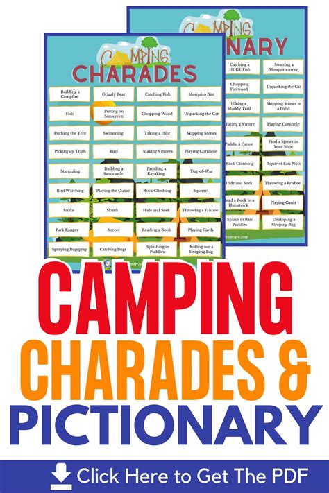 Fun Camping Charades And Pictionary Ideas And Printables