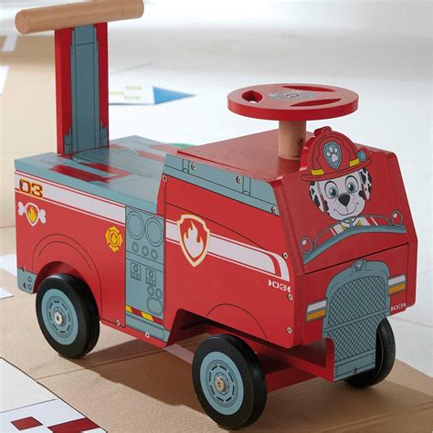 Paw Patrol Patrol Wooden Marshall Ride On Fire Truck Red