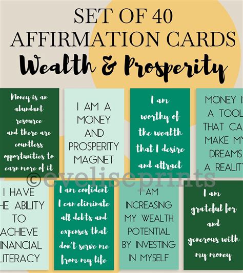 Affirmation Cards Set For Money Wealth Prosperity And Abundance