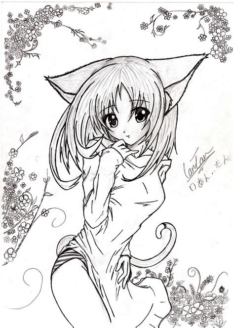 My Anime Neko Girl Drawing By Kusanagi91 On Deviantart