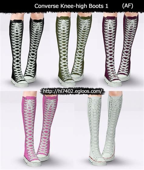 Converse Knee High Boots By Hl7402 Sims 4 Sims 4 Cc Shoes Sims 4