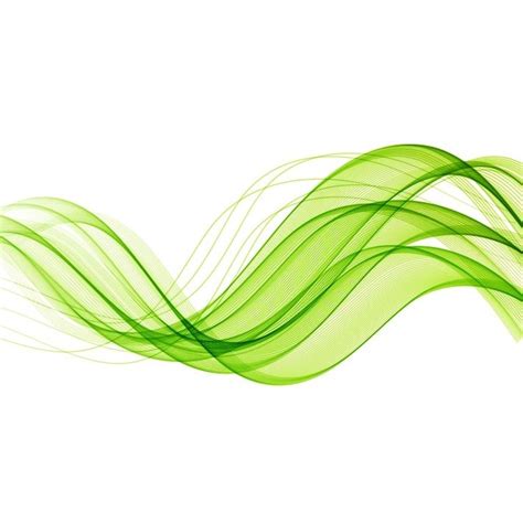 An Abstract Green Wave On A White Background