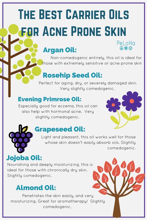 The Best Carrier Oils To Use For Acne Prone Skin Infographic