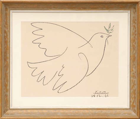 Pablo Picasso Dove Of Peace Lithograph Signed And Dated In The