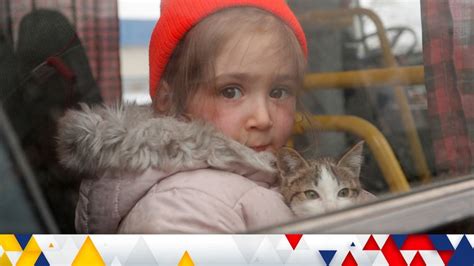 Rimma A Three Year Old Girl Evacuated From Mariupol Area Holds A Cat