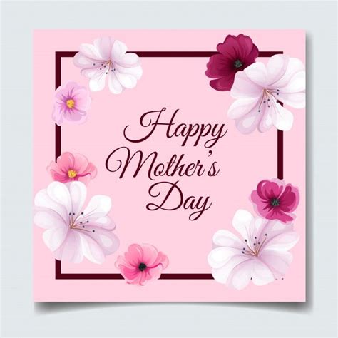 Premium Vector Happy Mothers Day Greeting Card Design With Beautiful