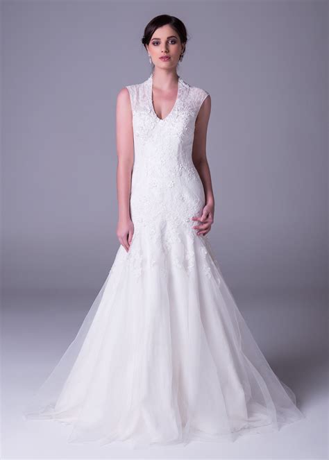 V Neck Lace Dress With Drop Waist Wedding Dresses Dresses White