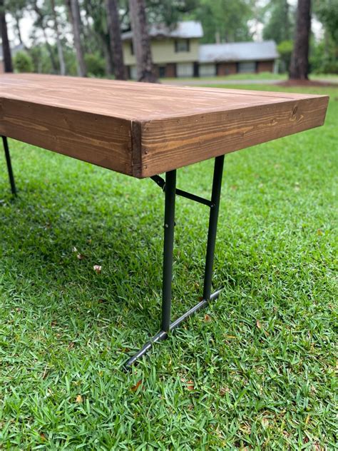 Diy Removable Wood Table Top For A Folding Table A Great Traveled Life