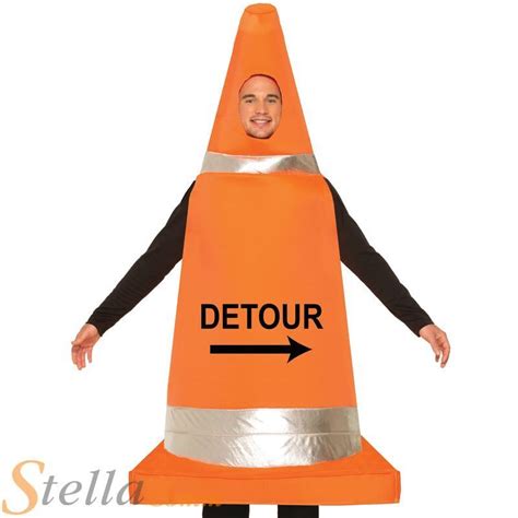Adults Road Traffic Cone Funny Fancy Dress Costume Stag Night Mens Ladies Outfit For Sale Online