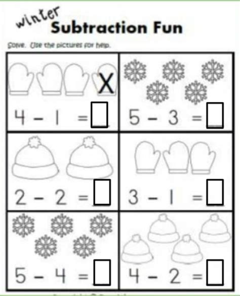 Winter Subtraction Fun Worksheet Winter Math Activities Kindergarten