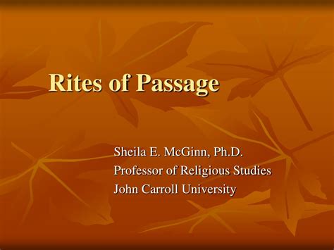 Ppt Rites Of Passage Powerpoint Presentation Free Download Id624844