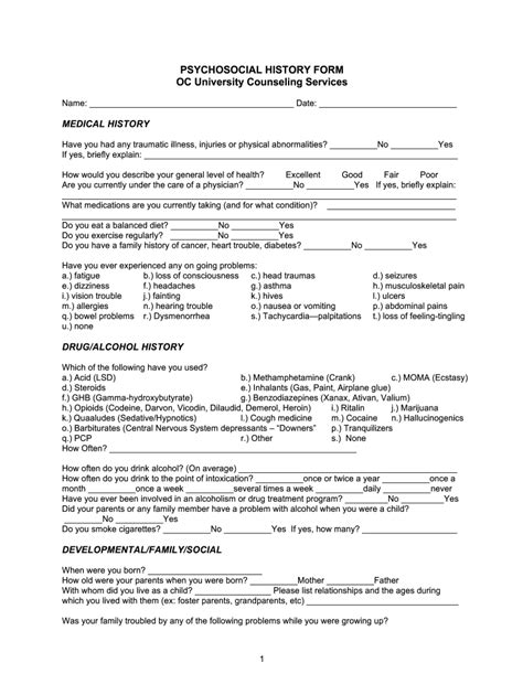 Psychosocial History Fill Out And Sign Online Dochub