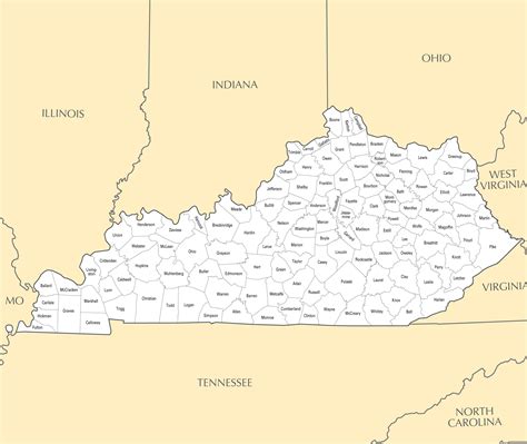Printable Map Of Kentucky Printable Maps
